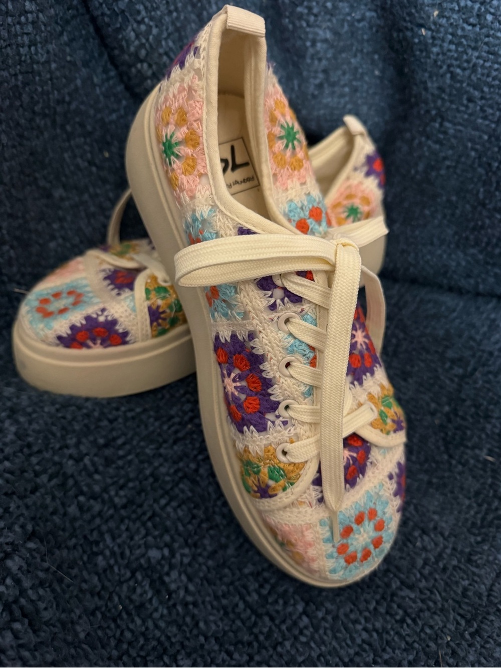 Dirty Laundry Crochet Rambling Sneakers GRANDMA CORE granny square REALLY CUTE